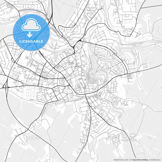 Vector PDF map of Jihlava, Czechia
