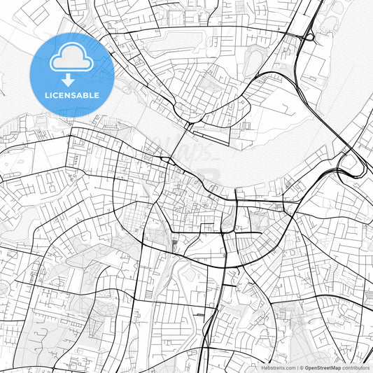 Vector PDF map of Aalborg, Denmark
