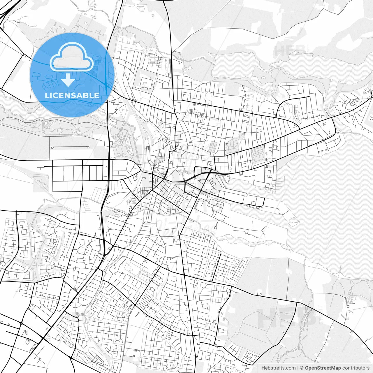 Vector PDF map of Horsens, Denmark