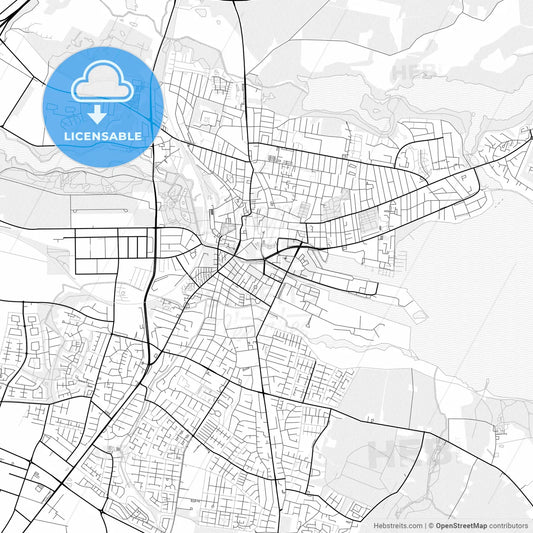 Vector PDF map of Horsens, Denmark