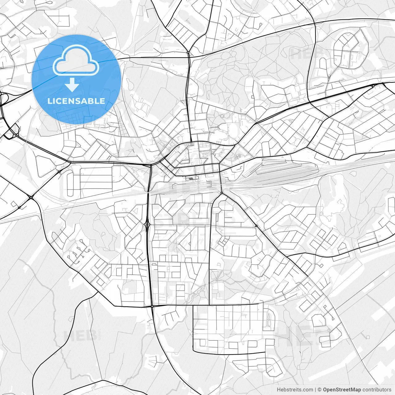 Vector PDF map of Kouvola, Finland
