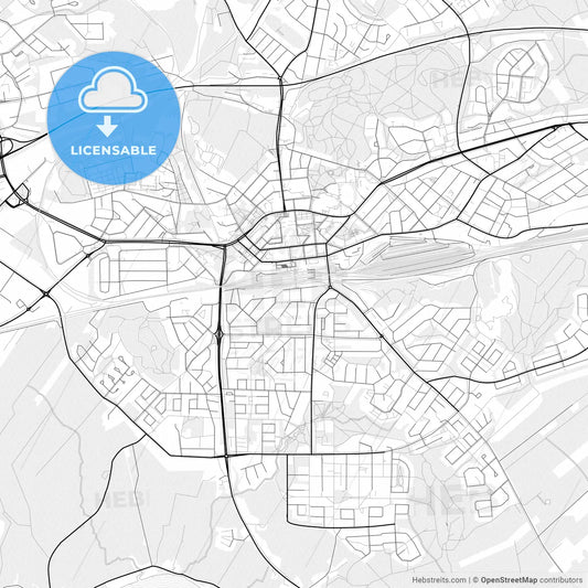 Vector PDF map of Kouvola, Finland