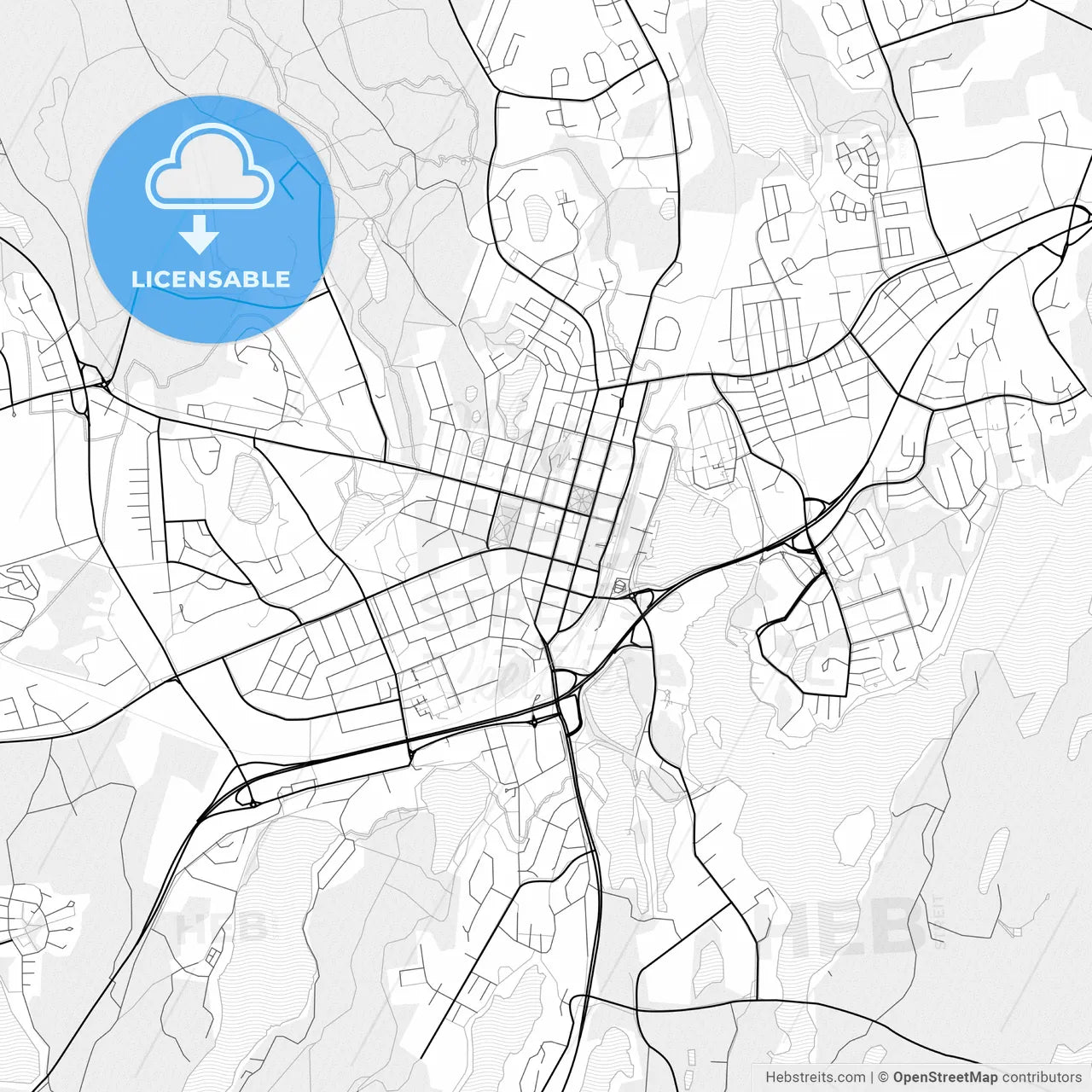 Vector PDF map of Mikkeli, Finland