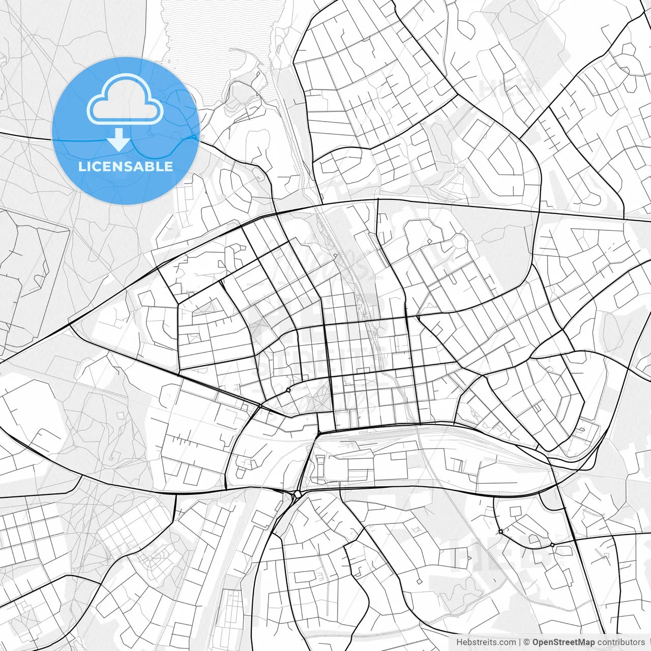 Vector PDF map of Kokkola, Finland