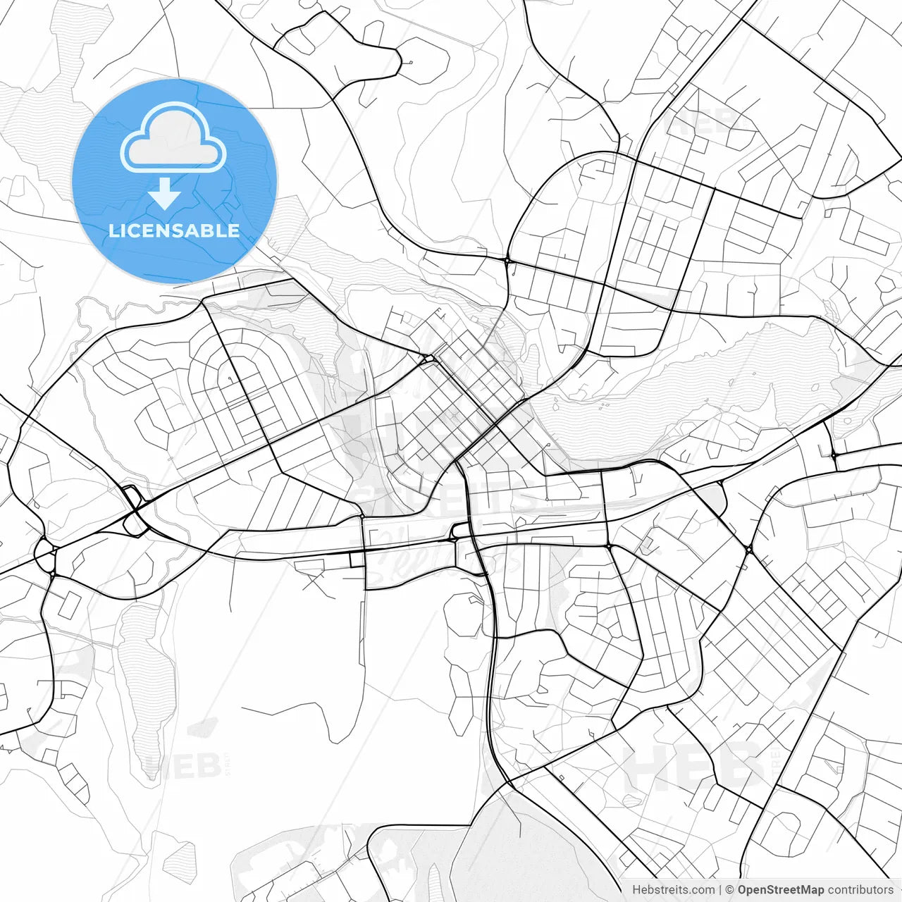 Vector PDF map of Kajaani, Finland
