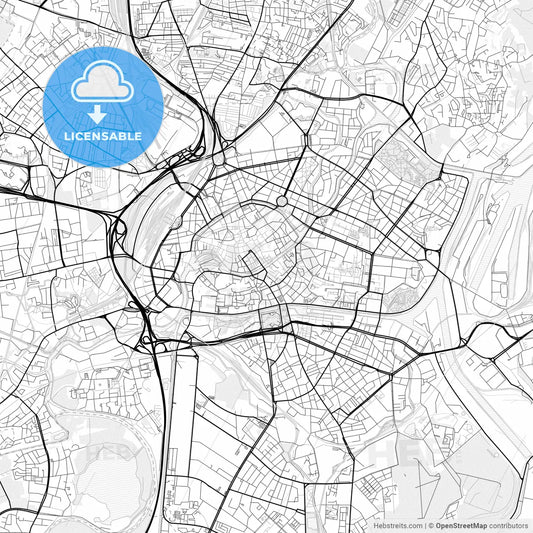 Vector PDF map of Strasbourg, France