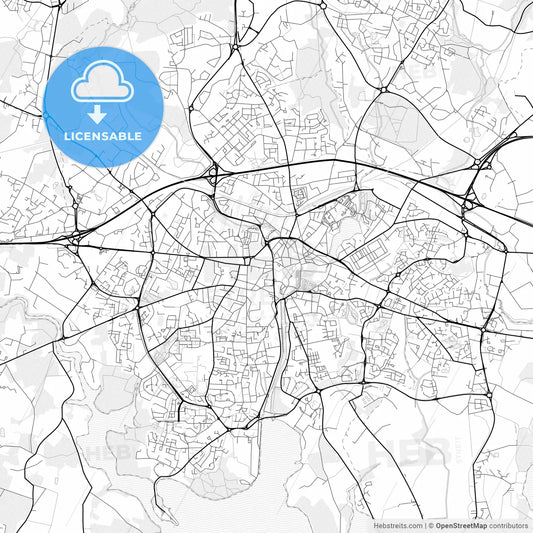 Vector PDF map of Vannes, France
