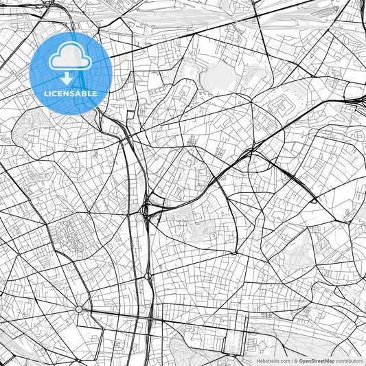 Vector PDF map of Bagnolet, France
