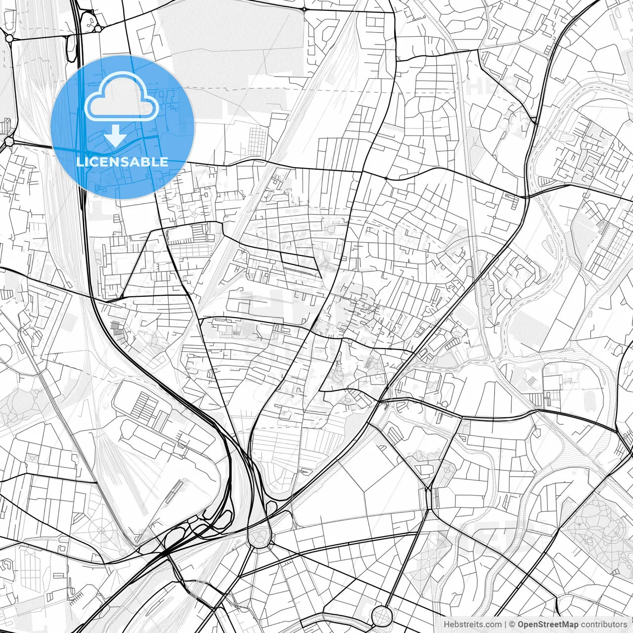 Vector PDF map of Schiltigheim, France