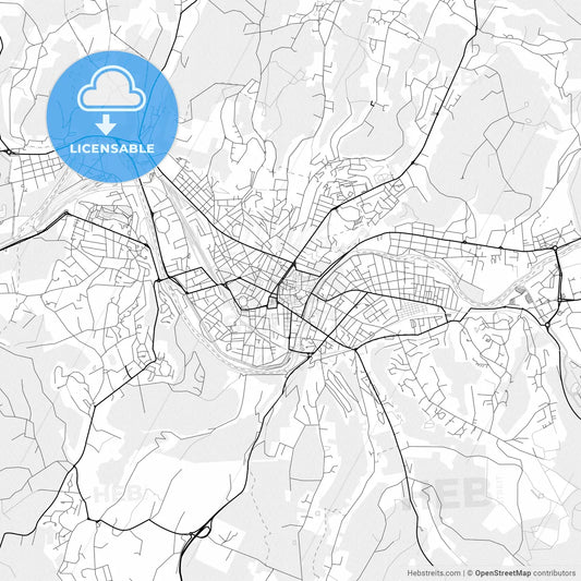 Vector PDF map of Périgueux, France