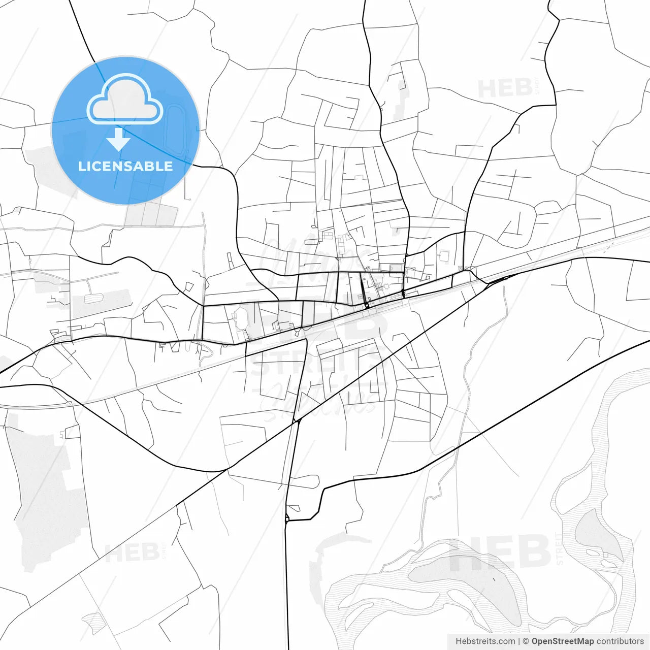 Vector PDF map of Samtredia, Georgia