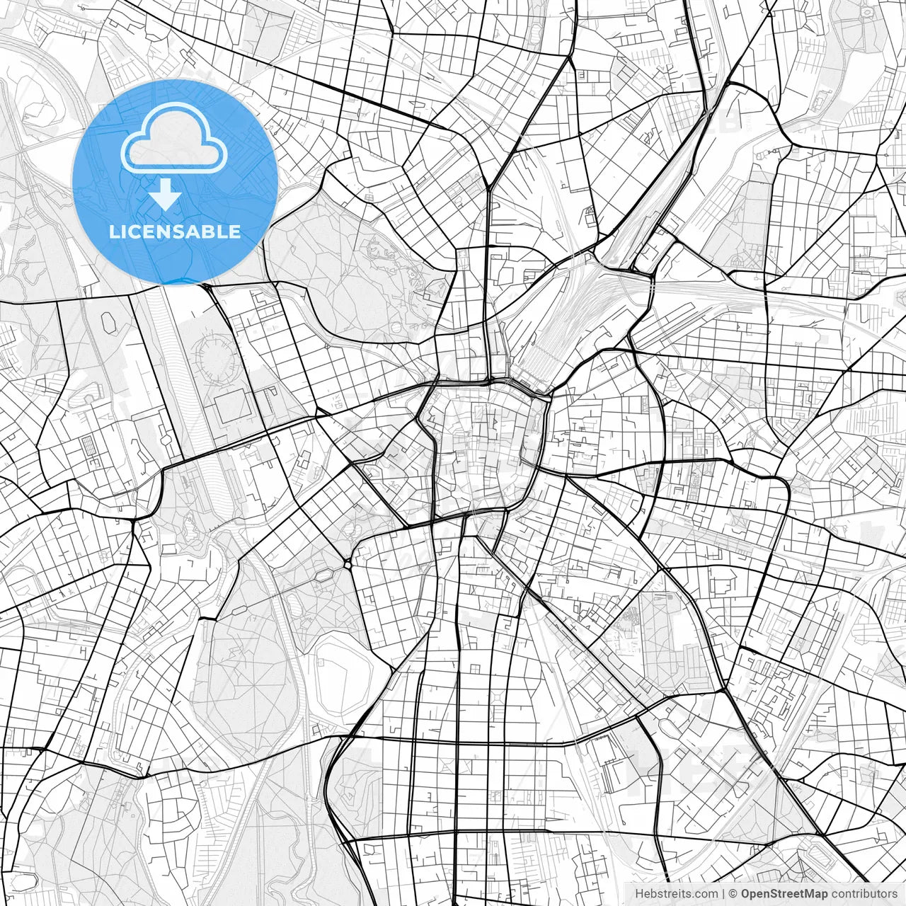 Vector PDF map of Leipzig, Germany