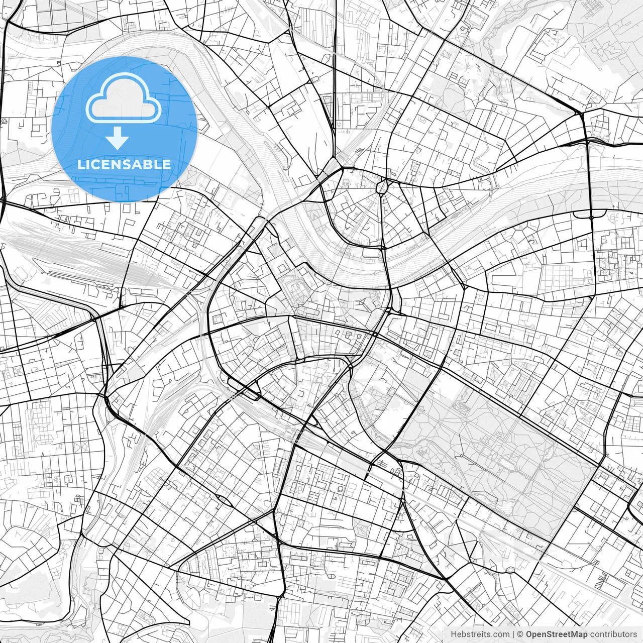 Vector PDF map of Dresden, Germany