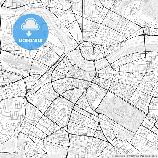 Vector PDF map of Dresden, Germany