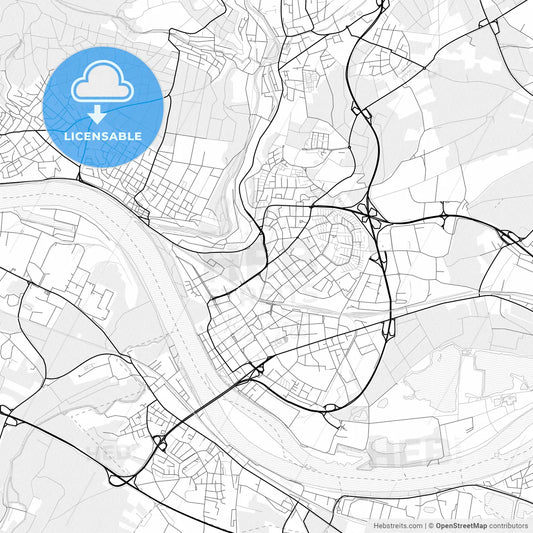 Vector PDF map of Neuwied, Germany