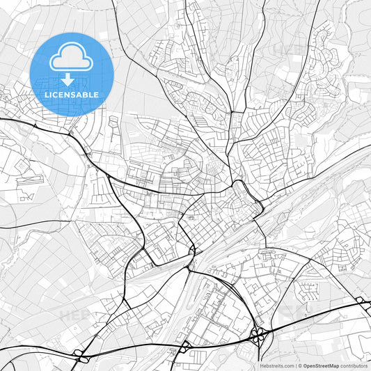 Vector PDF map of Schweinfurt, Germany