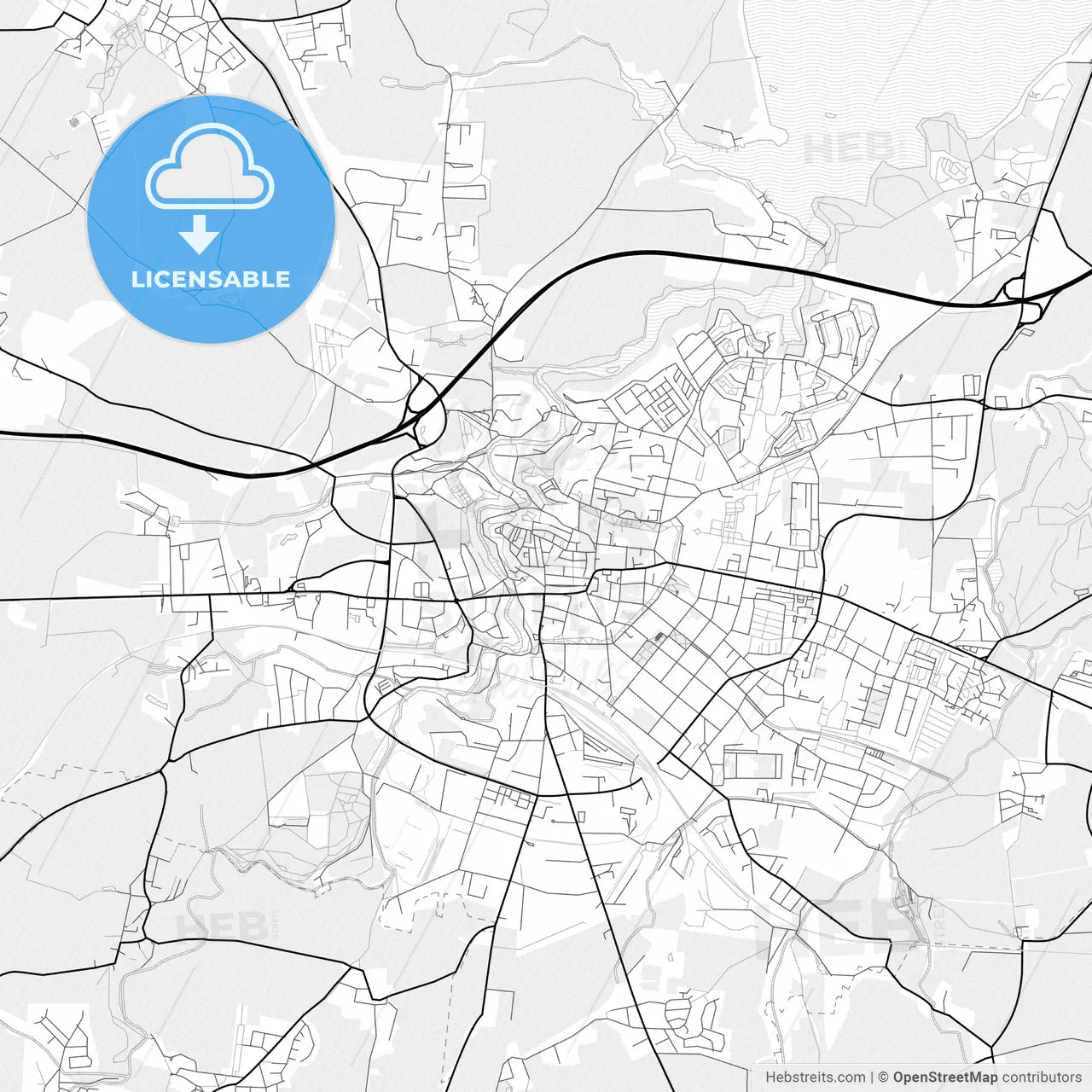 Vector PDF map of Bautzen, Germany
