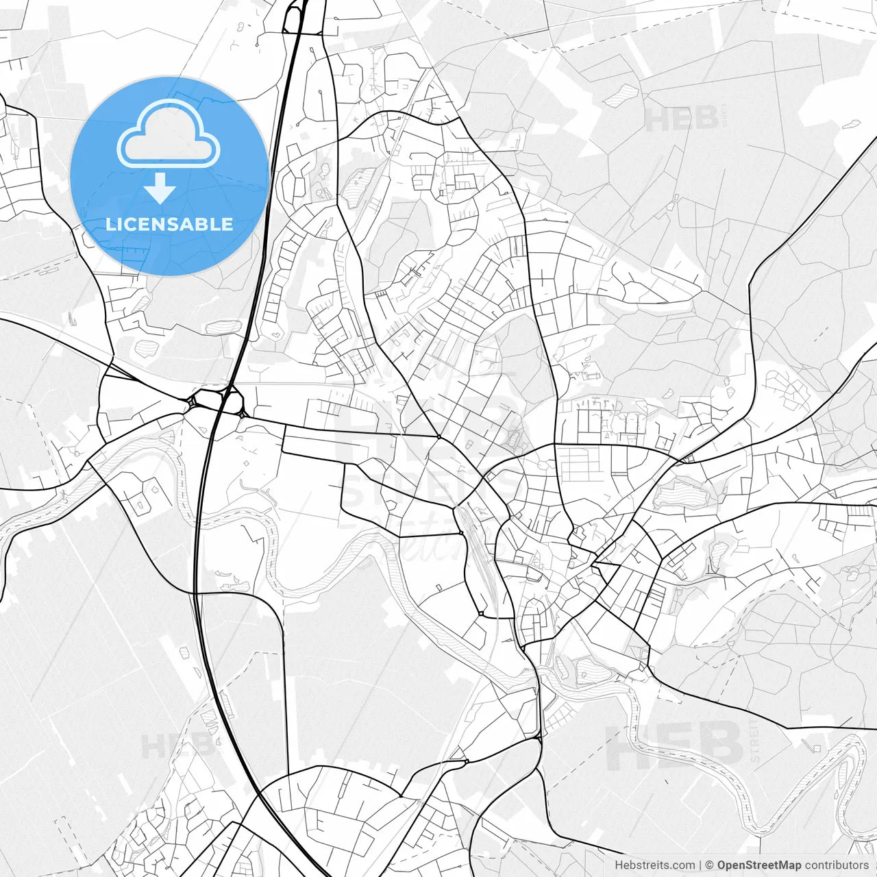 Vector PDF map of Itzehoe, Germany