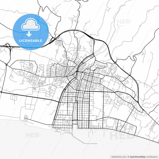 Vector PDF map of Kalamata, Greece