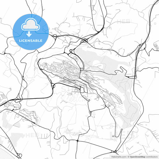 Vector PDF map of Agrigento, Italy