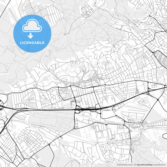 Vector PDF map of Budaörs, Hungary
