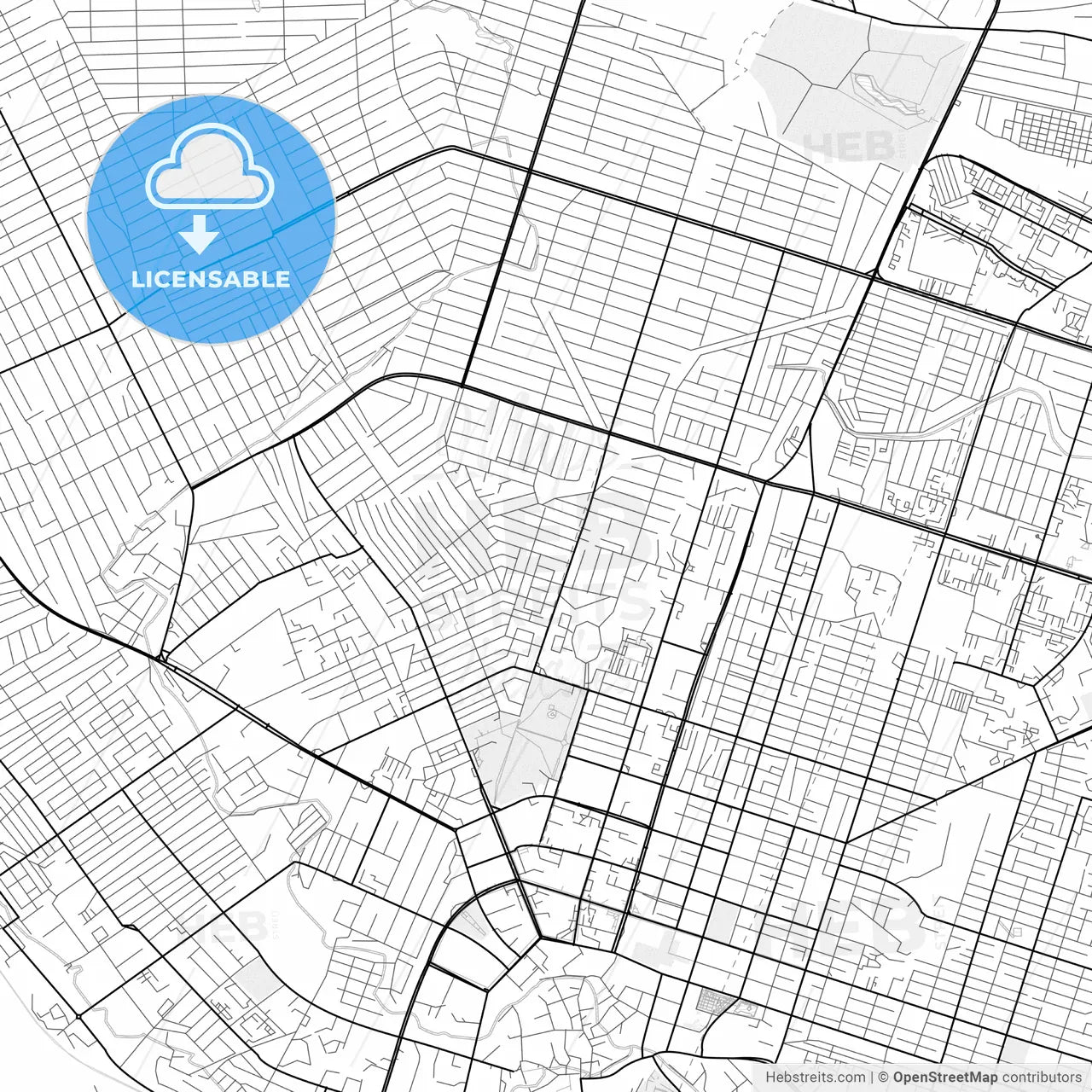 Vector PDF map of Shymkent, Kazakhstan