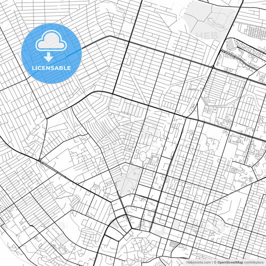 Vector PDF map of Shymkent, Kazakhstan