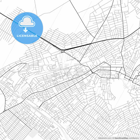 Vector PDF map of Turkistan, Kazakhstan