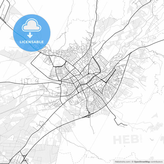 Vector PDF map of Prilep, North Macedonia