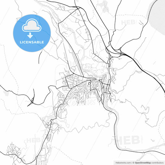Vector PDF map of Veles, North Macedonia