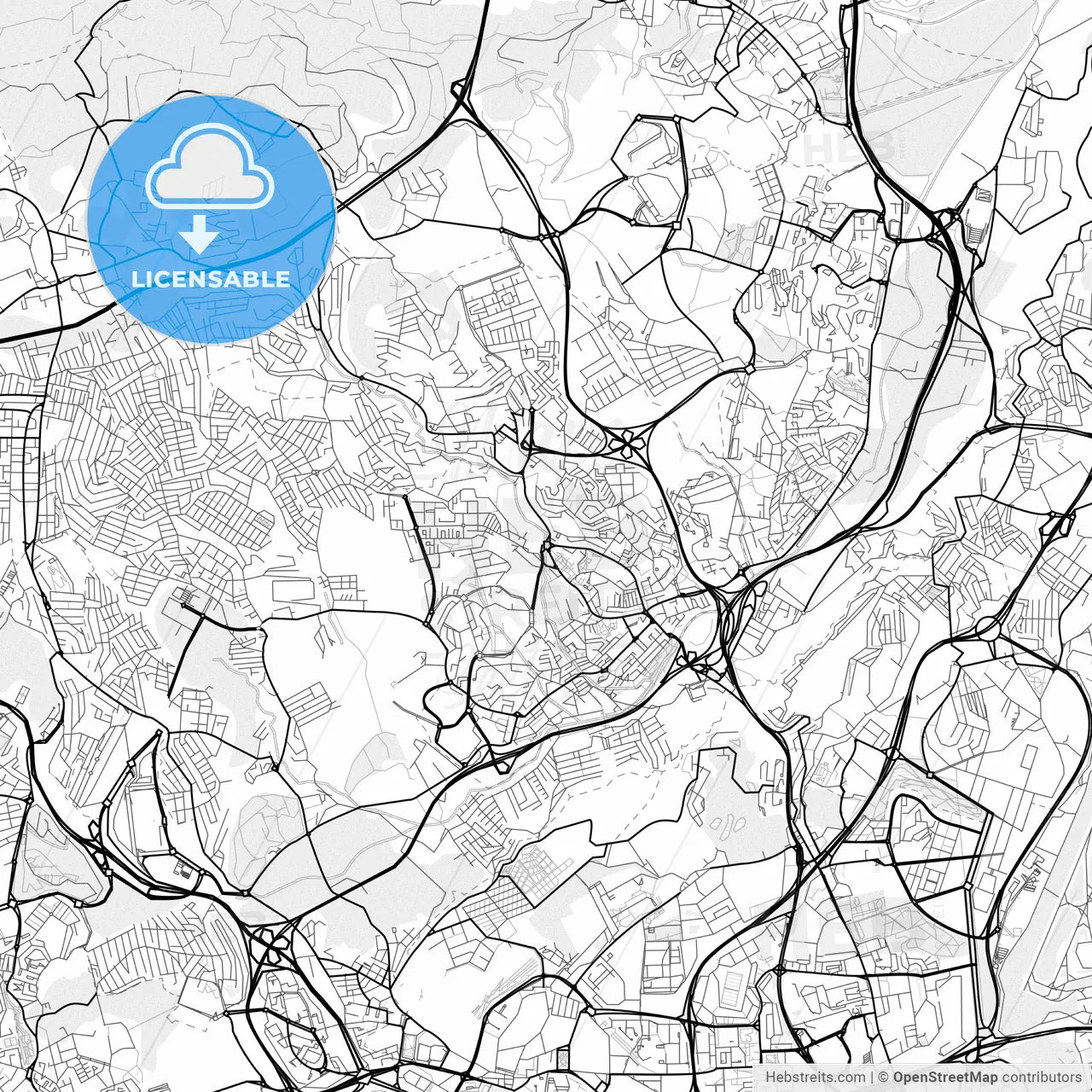 Vector PDF map of Odivelas, Portugal