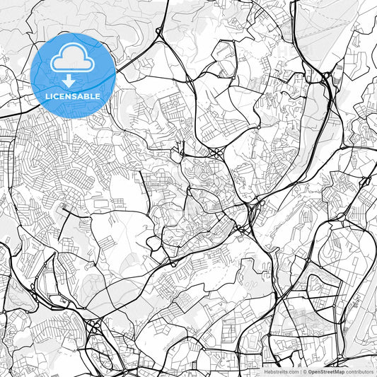 Vector PDF map of Odivelas, Portugal