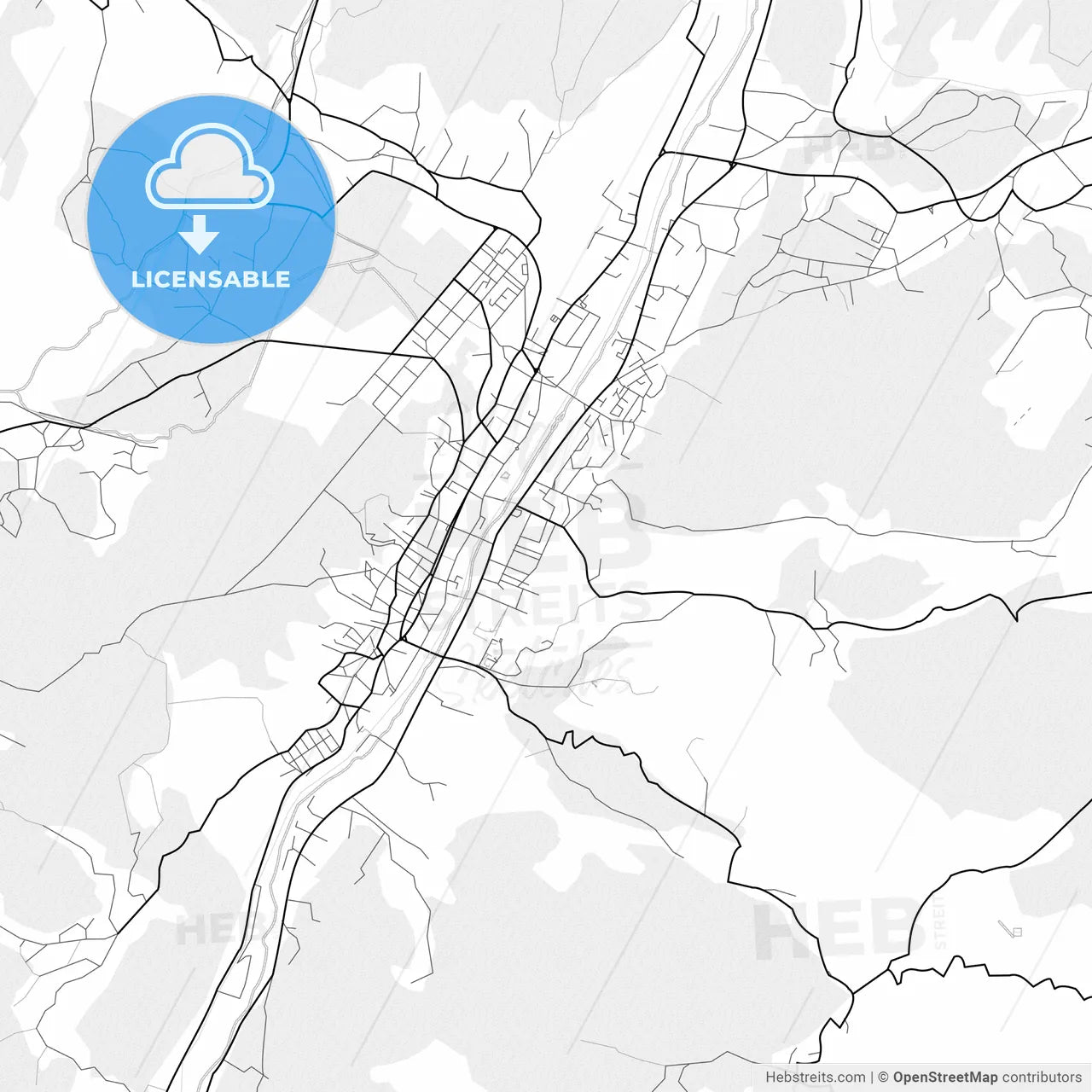 Vector PDF map of Câmpulung, Romania