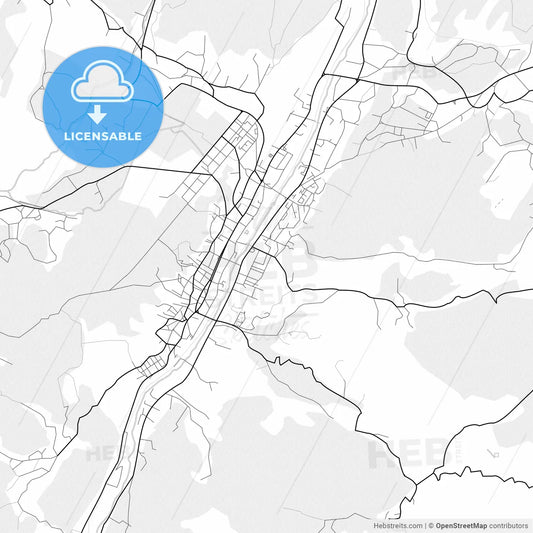 Vector PDF map of Câmpulung, Romania