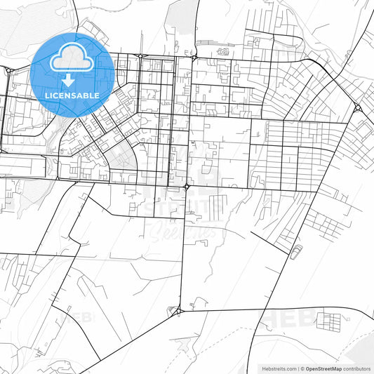 Vector PDF map of Almetyevsk, Russia