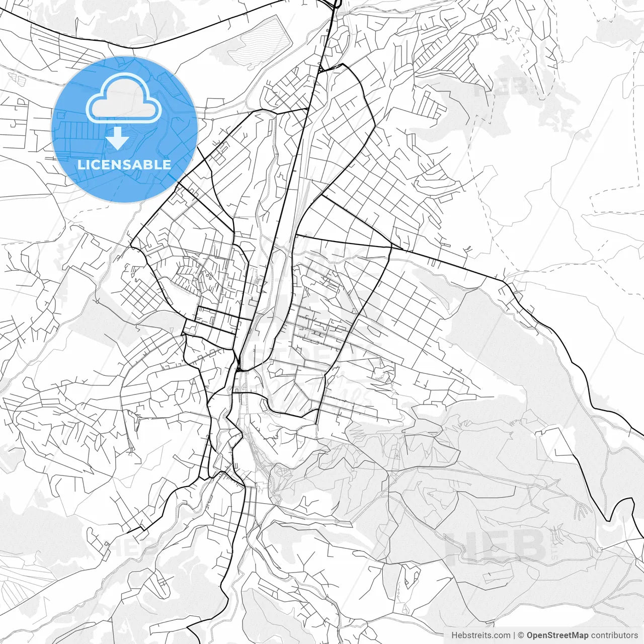 Vector PDF map of Kislovodsk, Russia