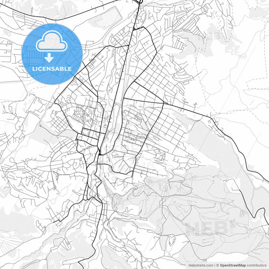 Vector PDF map of Kislovodsk, Russia