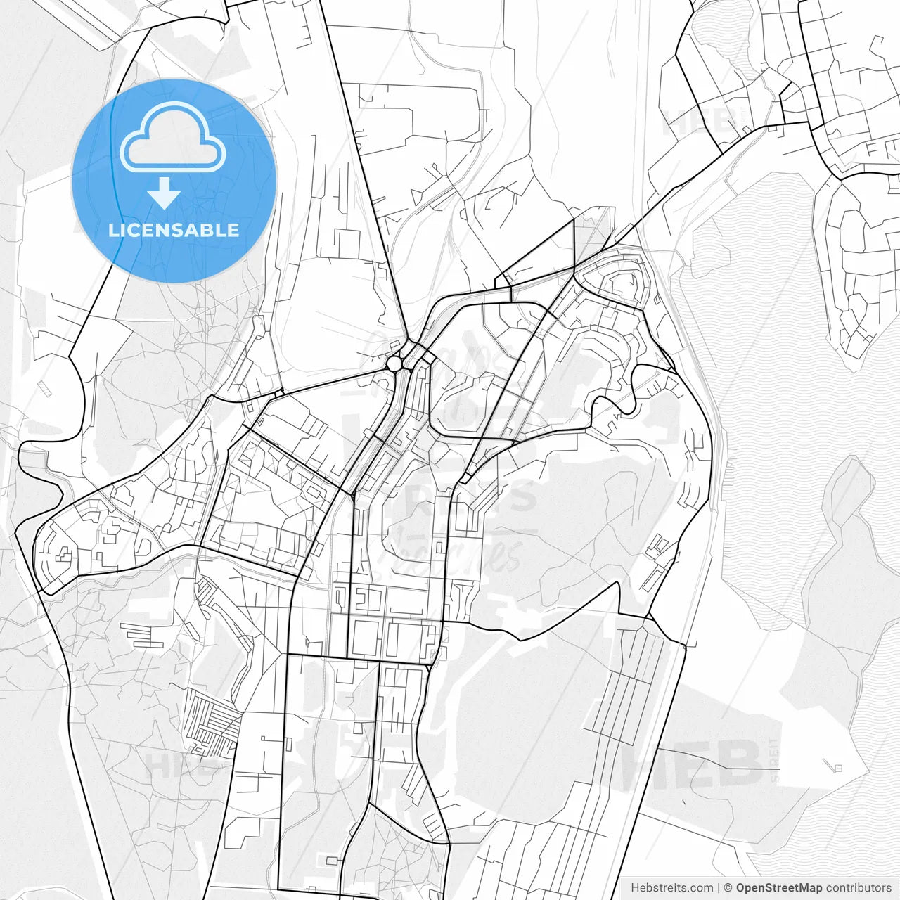 Vector PDF map of Novouralsk, Russia
