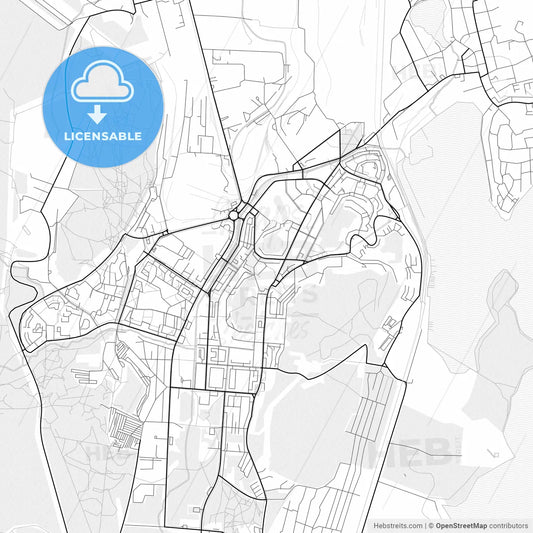 Vector PDF map of Novouralsk, Russia