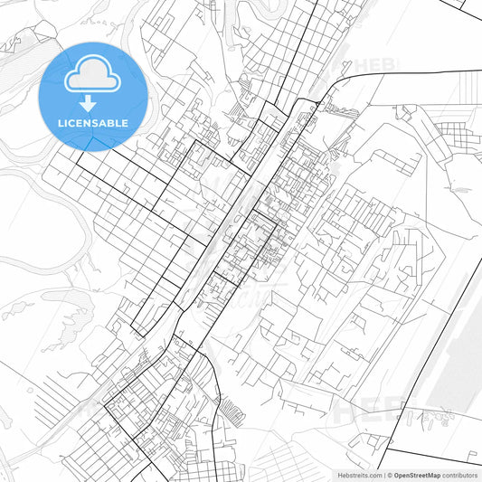 Vector PDF map of Chapayevsk, Russia