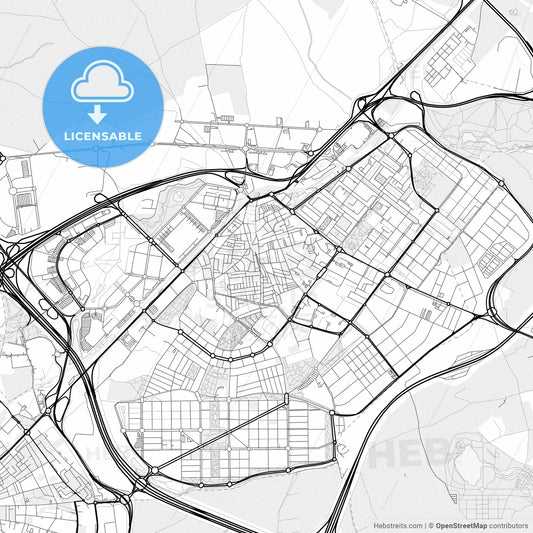 Vector PDF map of Alcorcón, Spain