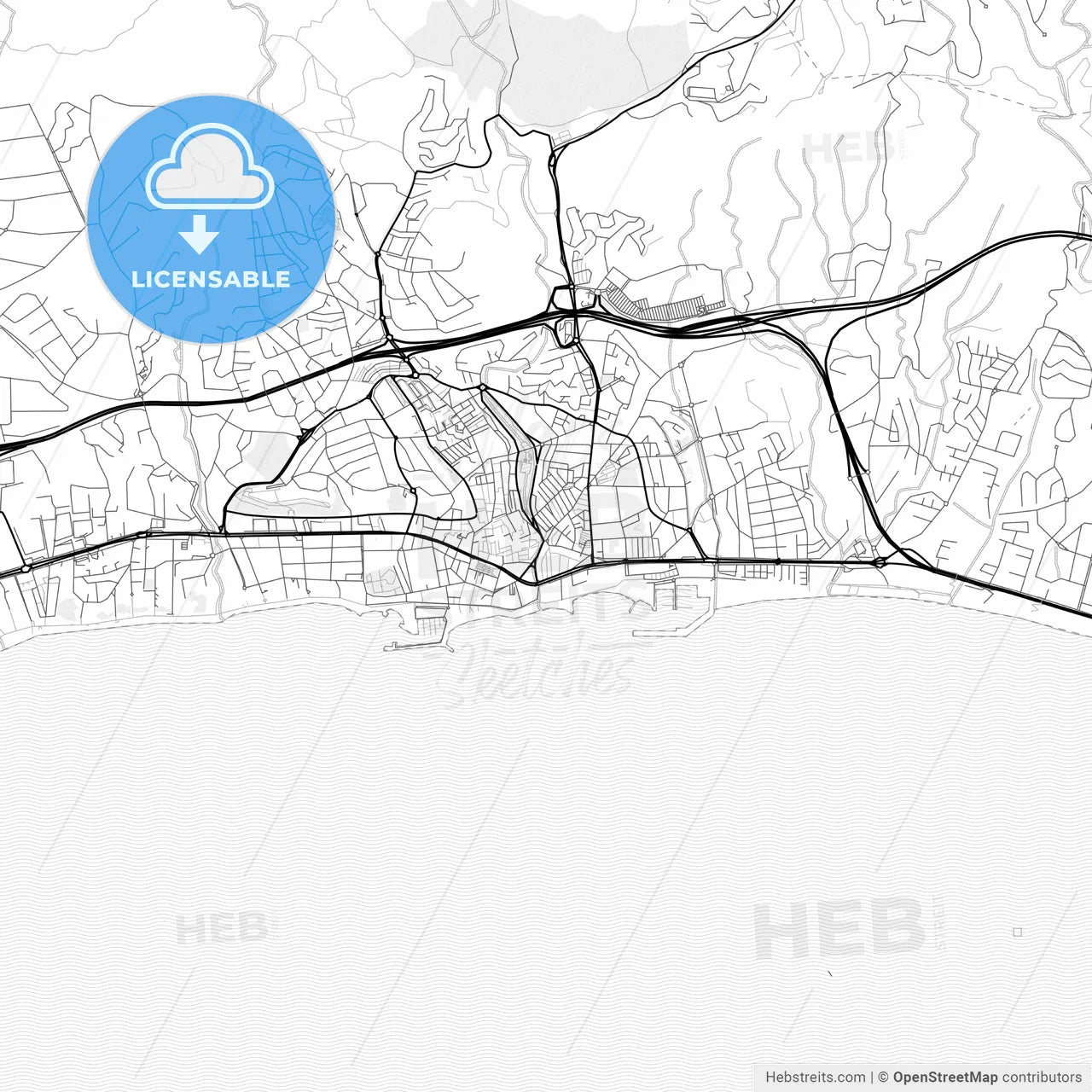 Vector PDF map of Marbella, Spain