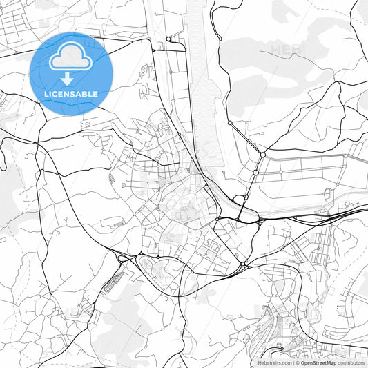 Vector PDF map of Avilés, Spain