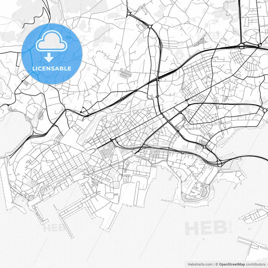 Vector PDF map of Ferrol, Spain