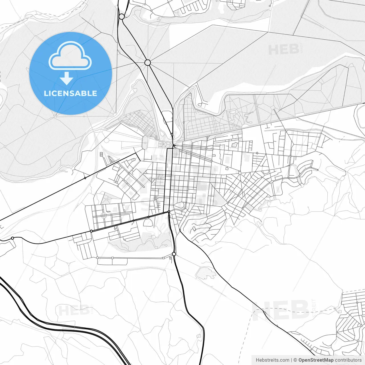 Vector PDF map of Aranjuez, Spain