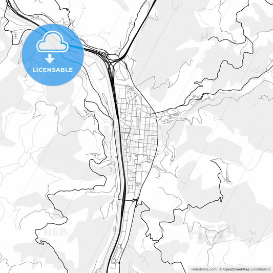 Vector PDF map of Mieres, Spain
