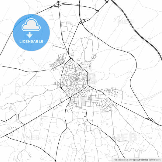 Vector PDF map of Hellín, Spain