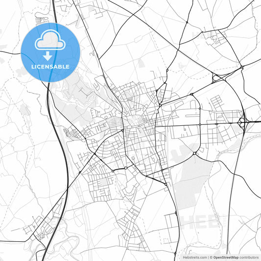 Vector PDF map of Figueres, Spain