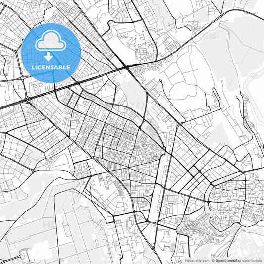 Vector PDF map of Diyarbakır, Turkey