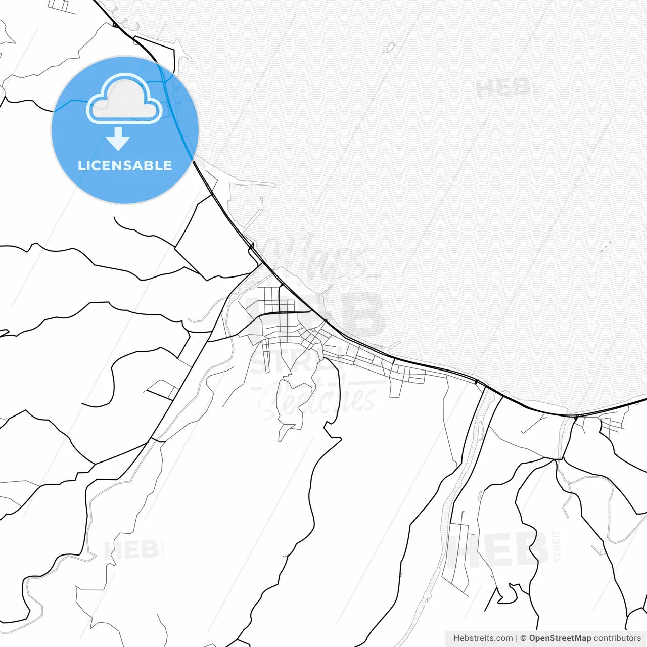 Vector PDF map of Fatsa, Turkey